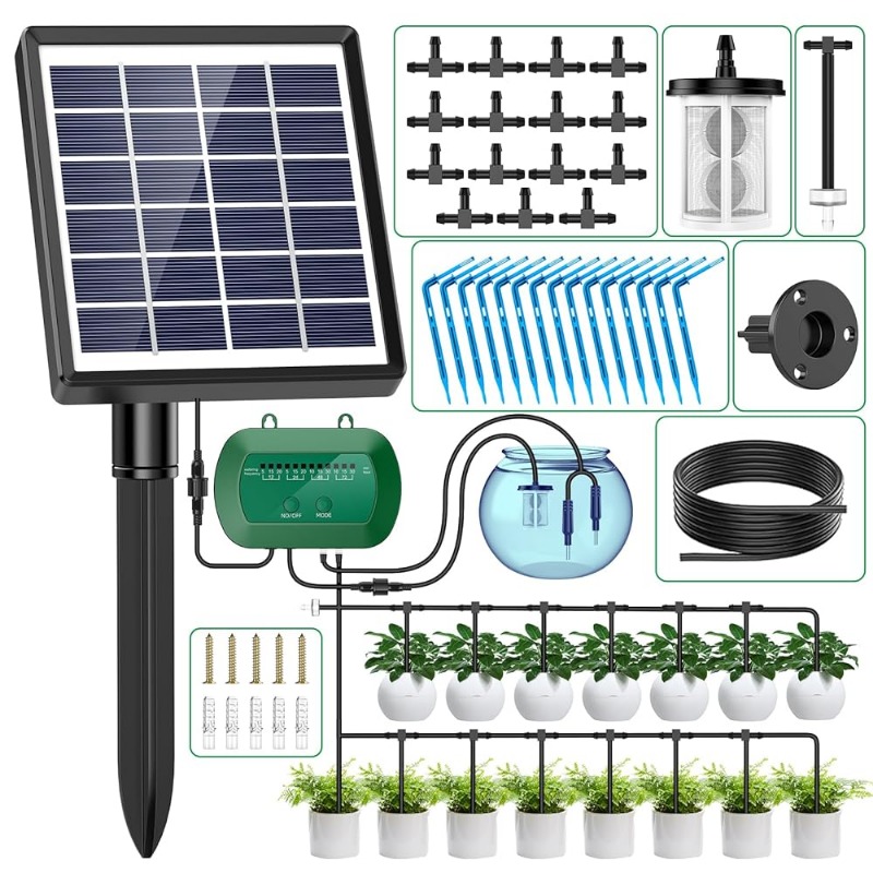 Automatic Plant Waterer - Kit de irrigação solar inteligente, 6v,
