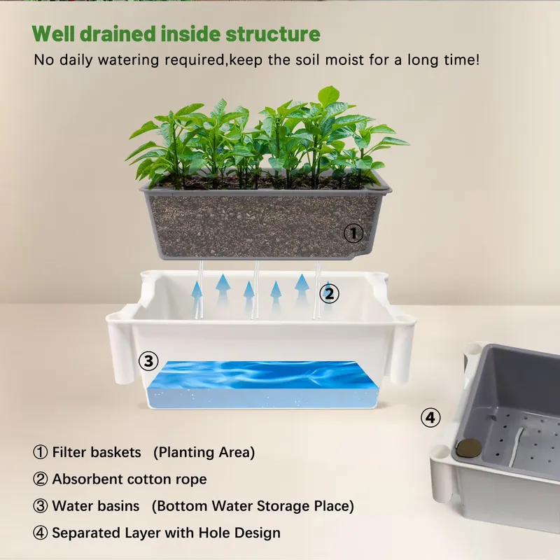 Jardim Vertical Móvel de 3 Nív - Self-Watering Planter avaliação e preço